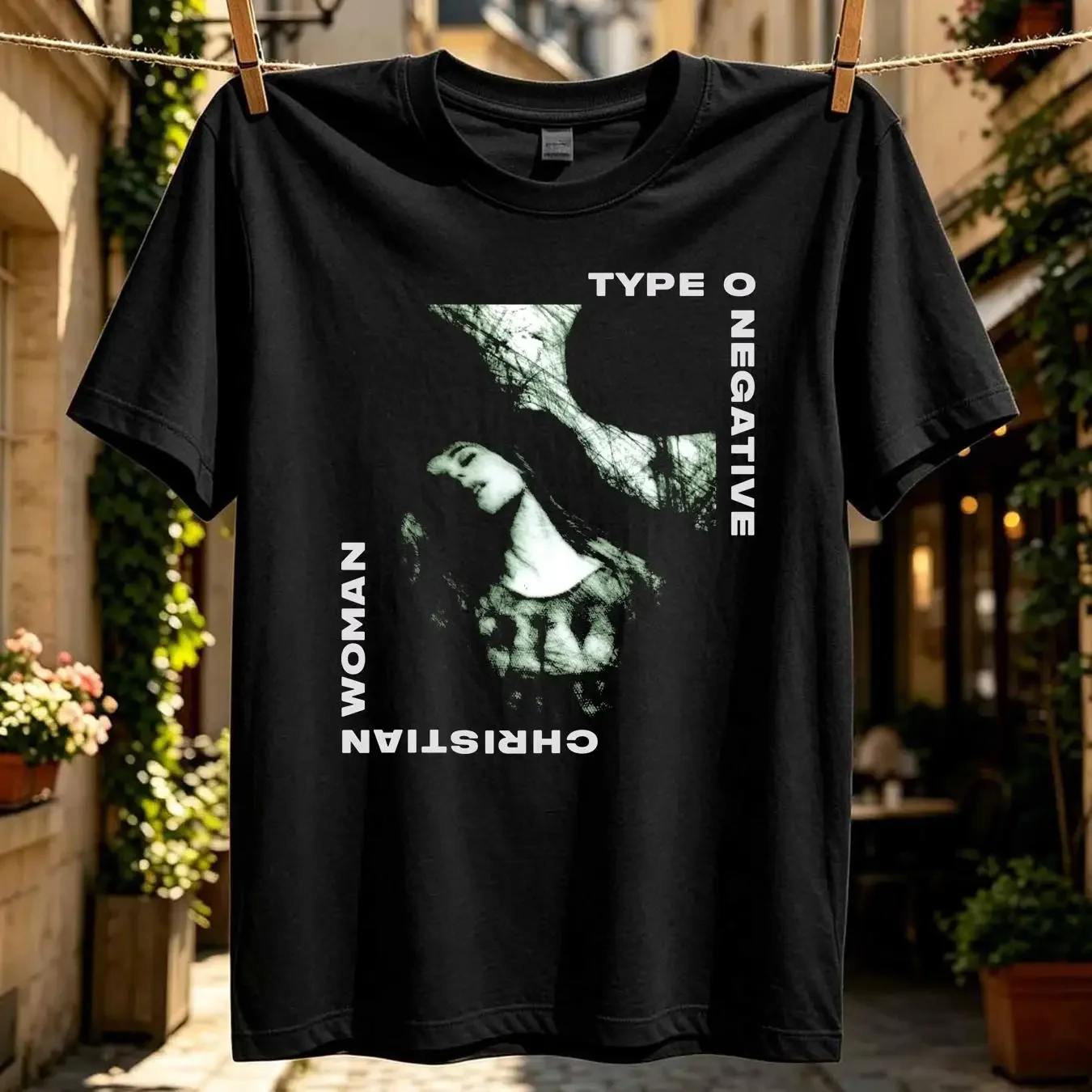washed T Shirt Men's Type O Negative Christian Woman Large Black vintage Washed streetwear Stretched Soft designer clothes