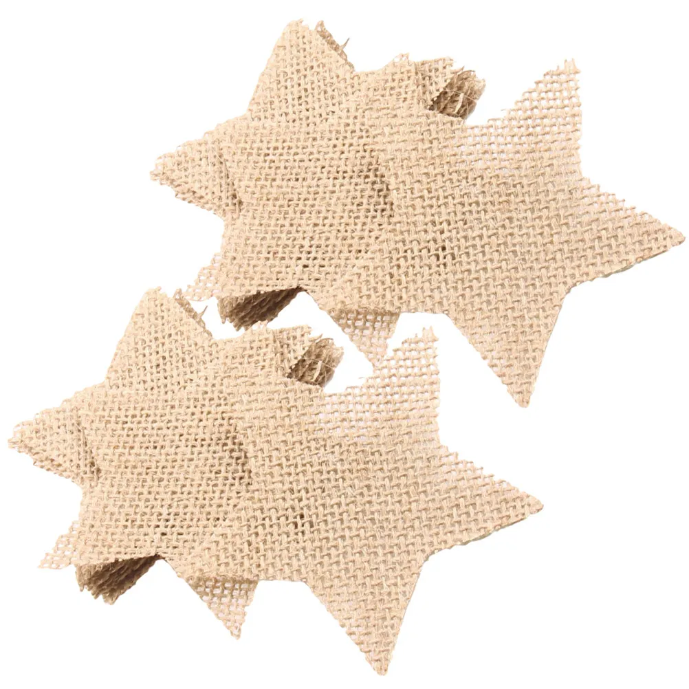 

20 шт. заготовок в форме звезд из мешковины, неокрашенные, для поделок, рождественские украшения, подвесные декорации, тканевые элементы для елки, для рукоделия из мешковины
