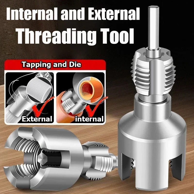 

The internal and external integrated drill bit for water pipes is a universal threading tool for 6-inch water pipes, PP and PPE