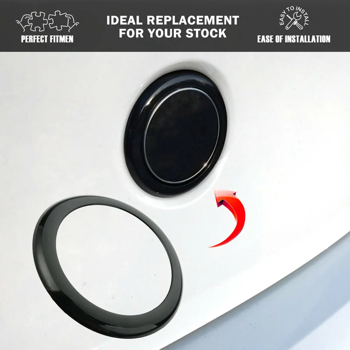 

Car Logo Cover Trim Frame Rear Badge Ring For BMW 1 Series F20 / F21 2011-2019 Decorations Accessories Black M Edition