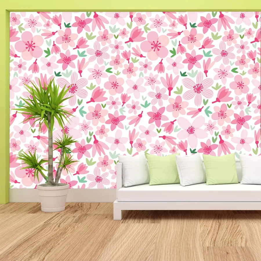 Wall Papers Home Decor Peel and Stick Wallpaper Accept for Bedroom Walls Decoration Living Room Pink Flower TV Sofa Wallpapers