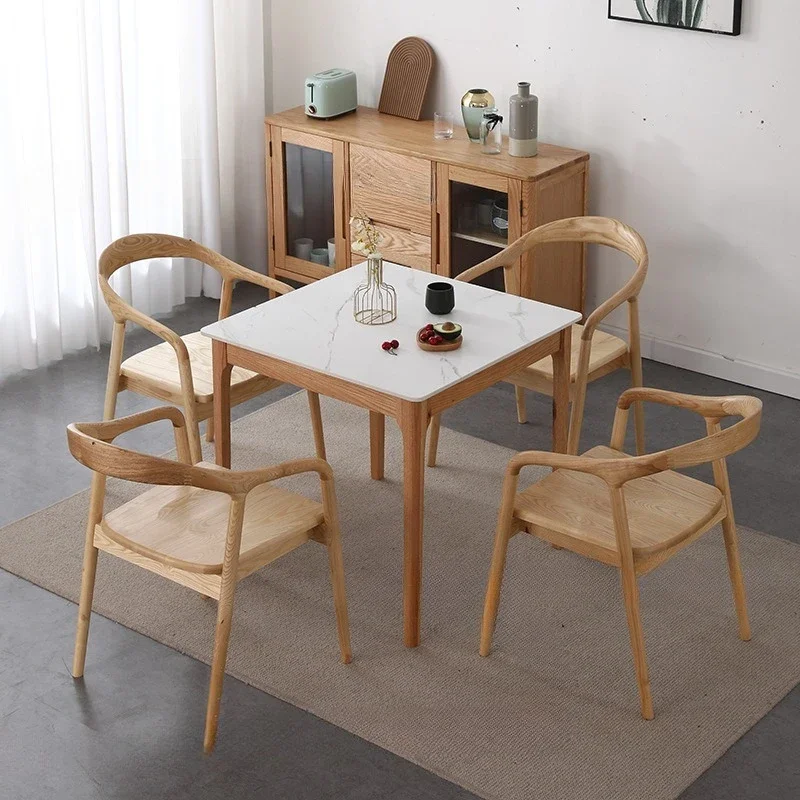 لائحة، خشب متين، مربع، طاولة طعام، نورديك، شقة صغيرة، منزلية، مربعة #2