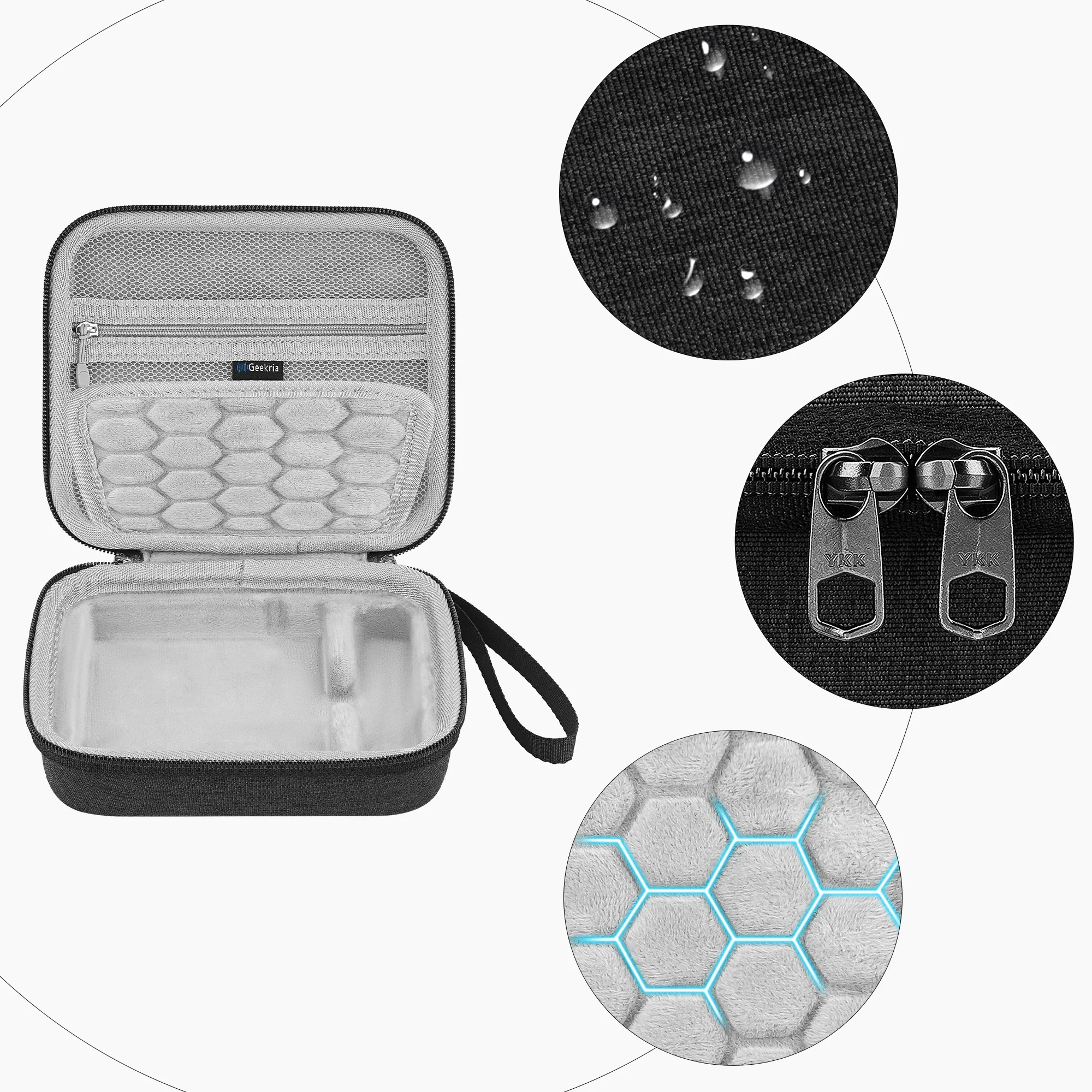 Geekria Hard EVA Numeric Keypad Carrying Case for Keychron K0 Max K0 Portable Numpad Shockproof Travel Storage Bag Dark Grey