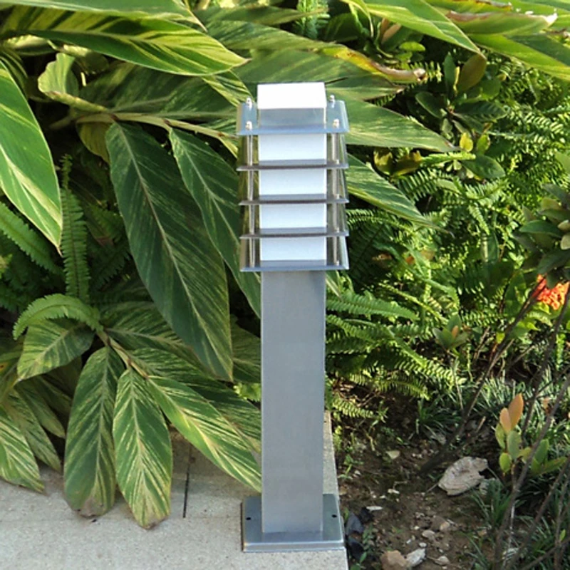 110V 220V 12V 24V landscape lawn sward garden stainless outdoor Garden lawn square pillar post light bollard lamp