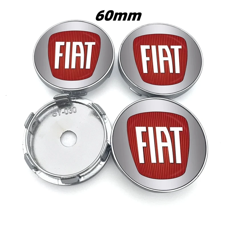 4pcs 60mm for Fiat 500 logo Wheel Hub Centre Cap Badge Emblem Car Hub Center Cover Car Logo Sticker Car Accessories