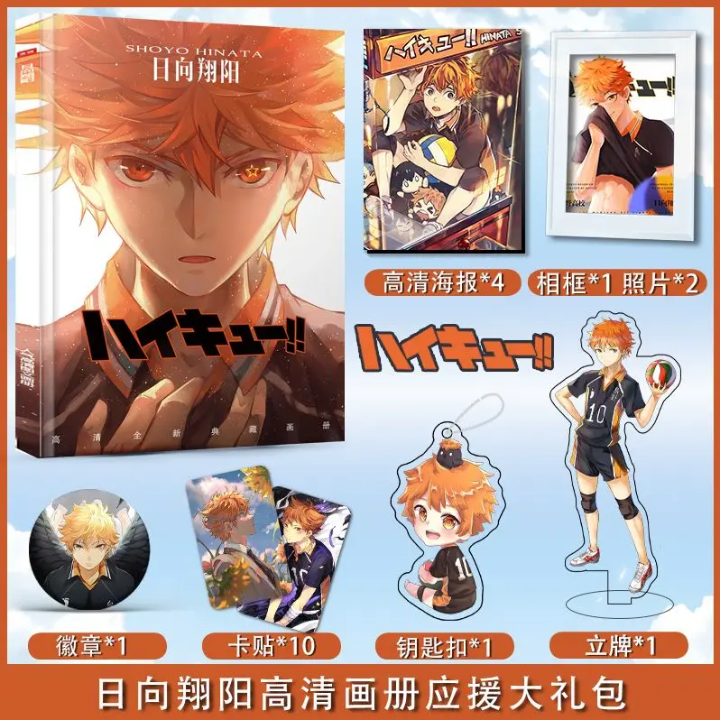 Haikyuu!! Shoyo Hinata Art Collection Book Illustrations Album Characters Card high quality Anime Badge Stand books