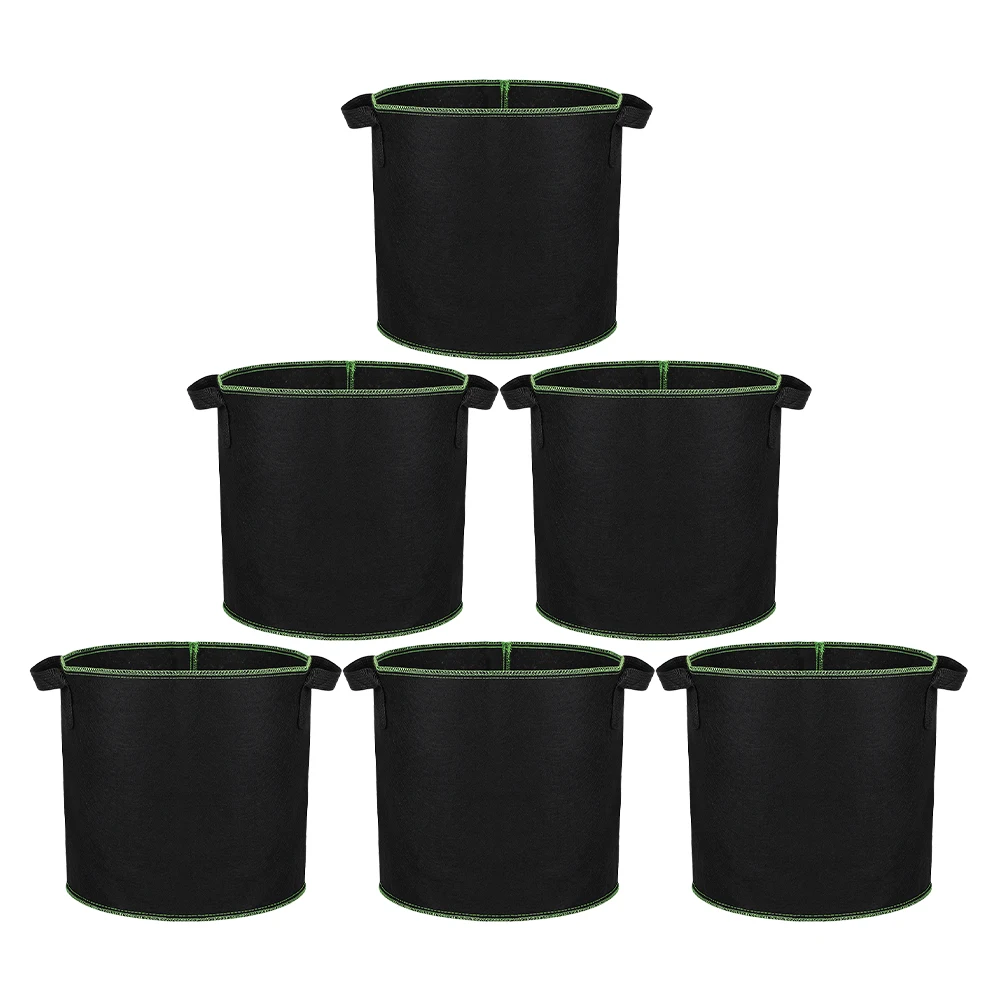 

6 Pcs Tomato Planting Bucket Seedling Bag Gardening Grow Bags Plants Nursery Potato Growing Black Non-woven