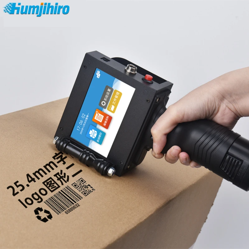 HUMJIHIRO 24 Languages 25.4mm Handheld Inkjet Printer Portable Thermal Inkjet Printer Variable QR Barcode Date Number Logo