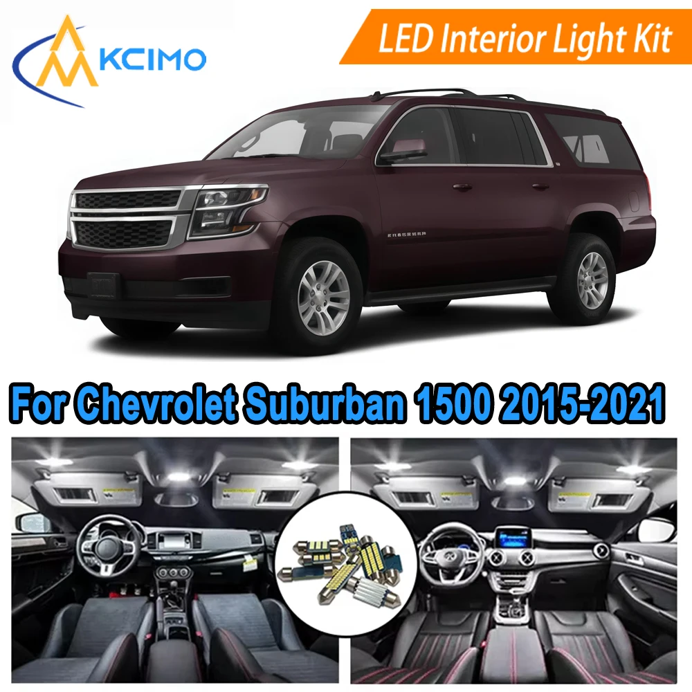 

Map Light Bulb Interior Dome Light Lamp Kit For Chevrolet Suburban 1500 2500 (2015-2021) Roof Reading Lights 12V Easy Install
