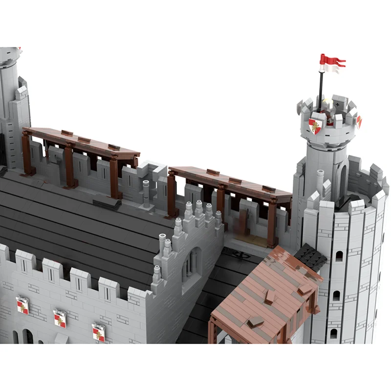 Model Średniowiecznego Zamku z Klocków Moc, Wielka Sala, Technologia, Modułowe Klocki, Prezenty, Zabawki Konstrukcyjne, Zestawy DIY do Składania