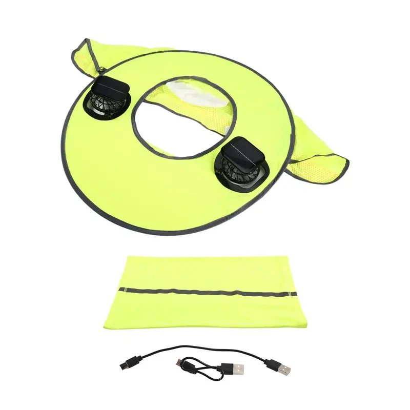 ABRT-Hard Hat Sun Shade With Solar Fans Neck Sunshade Cover, Summer Cooling Accessories For Construction Outdoor Work Use,1PC