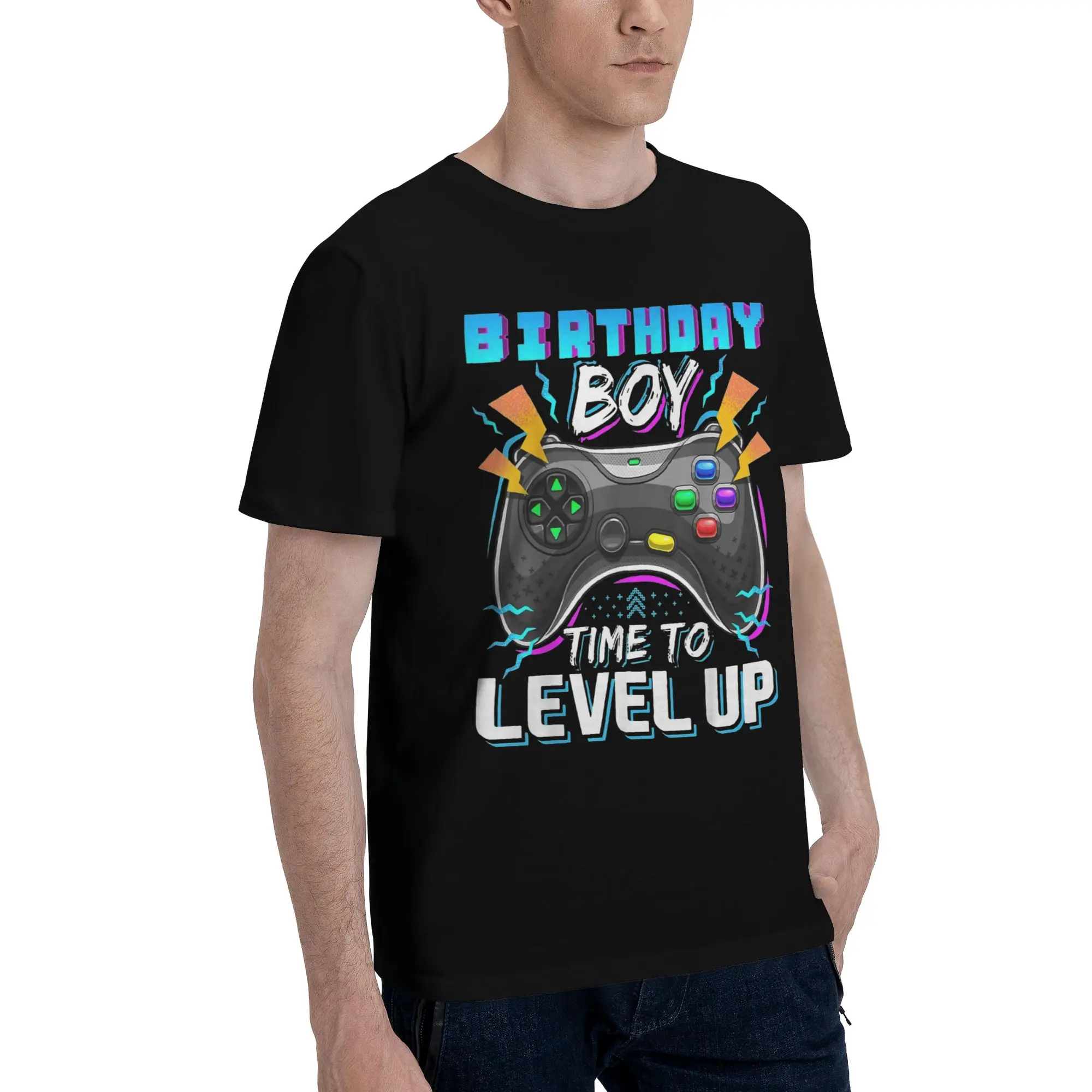 Birthday Boy Time to Level Up Tee Shirt for Men Women Gift Idea T Shirts Gamer Girl Boy Cotton Clothes