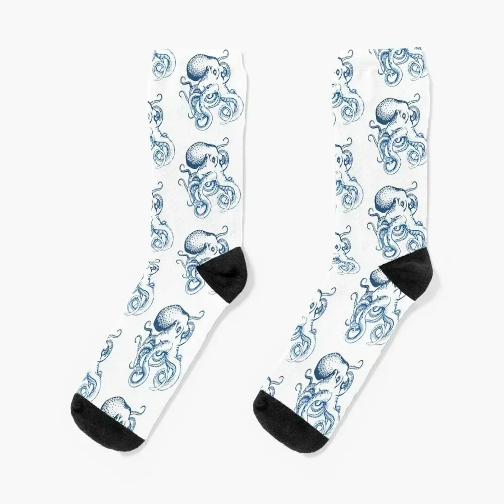 

Retro Vintage Octopus Sketch Socks sports stockings New year's football hip hop Designer Man Socks Women's
