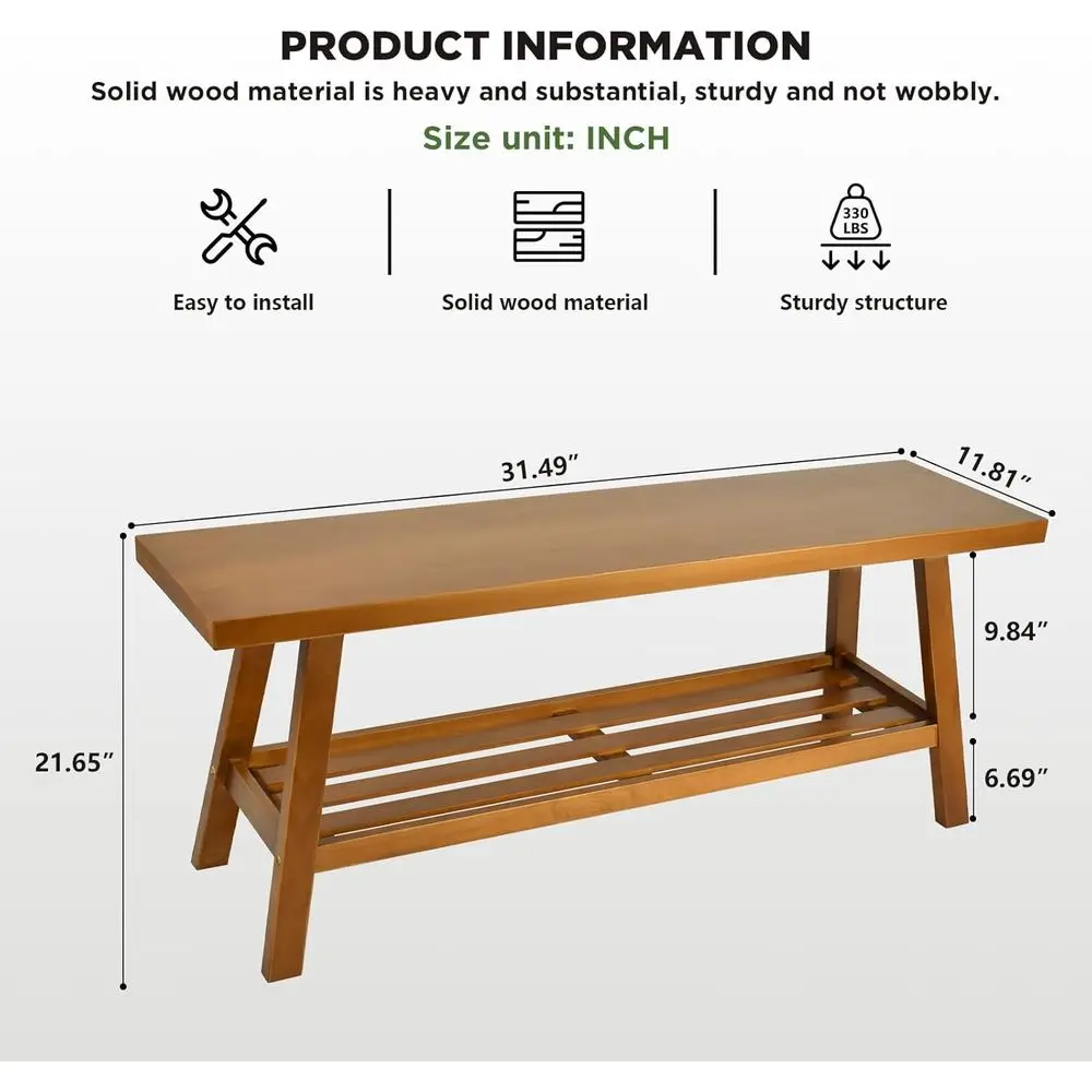 Panca compatta in legno rustico per ingresso, camera da letto, sala da pranzo, soggiorno e corridoio