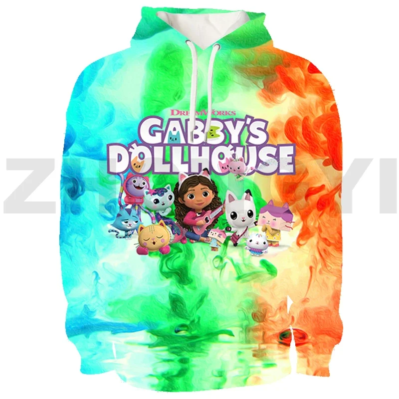 Gabby's Doll House Anime Hoodie Women Pullovers 3D Gabbys Dollhouse Sweatshirt Oversized Streetwear Cosplay Costume Cute Clothes