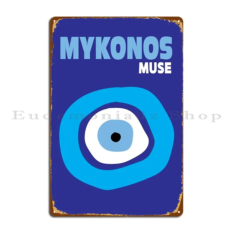 Mykonos Muse Metal Sign Garage Wall Cave Personalized Classic Wall Decor Tin Sign Poster