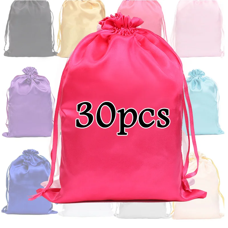 Wig Storage Bags 30Pcs Wholesale Satin Wig Bag With Drawstring Portable Travel Wig Organizer For Protect Wigs From Dirt And Dust