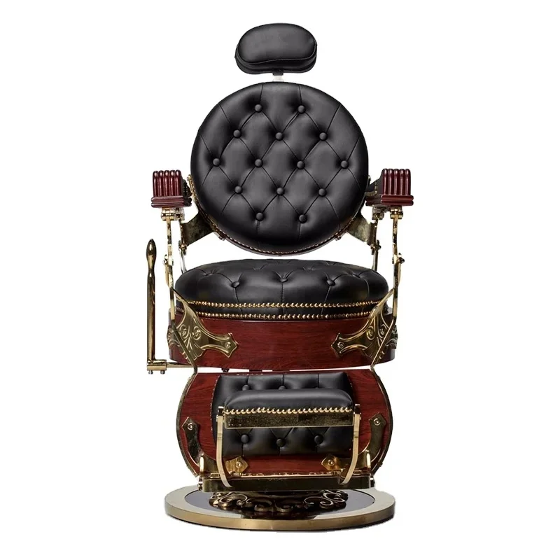 Latest Black Leather Hair Salon Chair Barbershop Old Fashioned Barber Chair