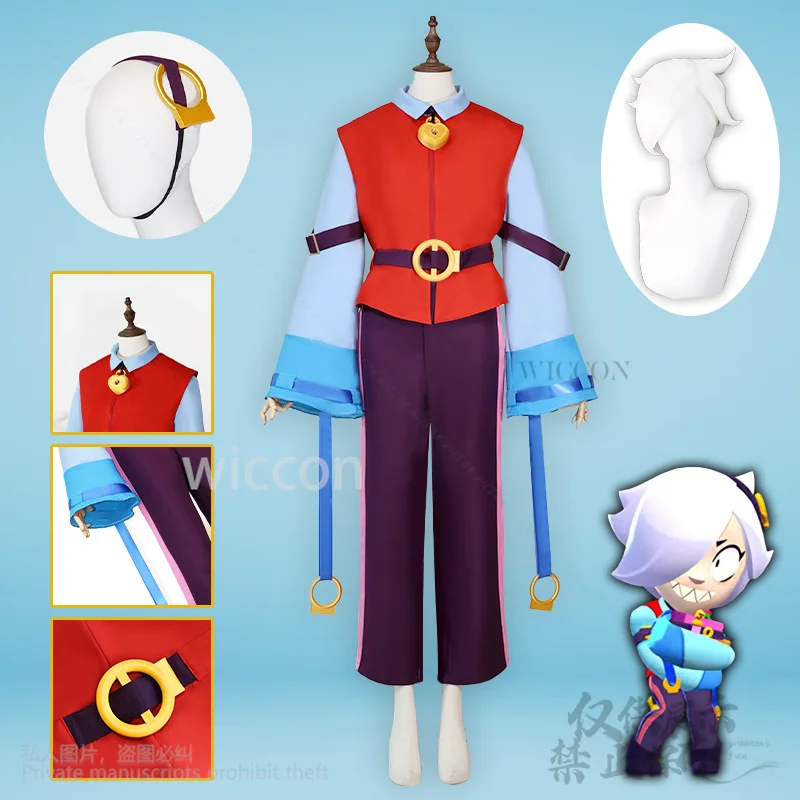 Comic Con Game Star Comic Con Collede Костюм Cutecore Мультяшный костюм Красный Синий Топ Брюки Парики Головные уборы Реквизит ブ vendeスcos bau Индивидуальные