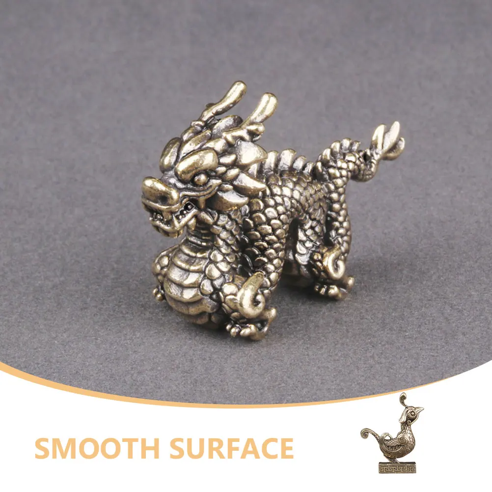 

Brass Dragon Statue Decor Chinese Zodiac Animal Ornament Table Garden Supplies Bronze Figurine Desktop Decorative Item Sculpture
