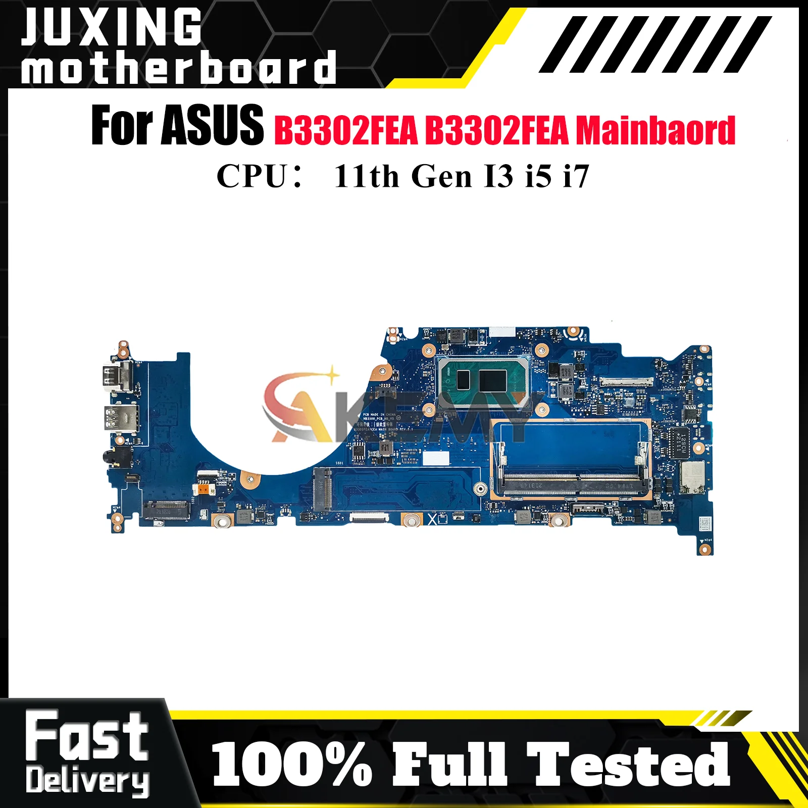 

B3302FEA Laptop Motherboard For ASUS ExpertBook B3302F B3302FEA Notebook Mainboard With 11th Gen I3 i5 i7 tests OK fast shipping