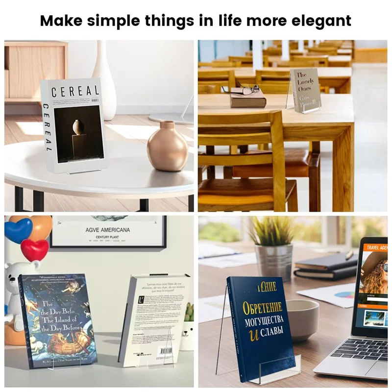 

ABPQ-16Pcs Large Acrylic Book Display Stand,5.7X4inch Display Stand With Ledge,Clear Acrylic Book Display Easel For Album,CD