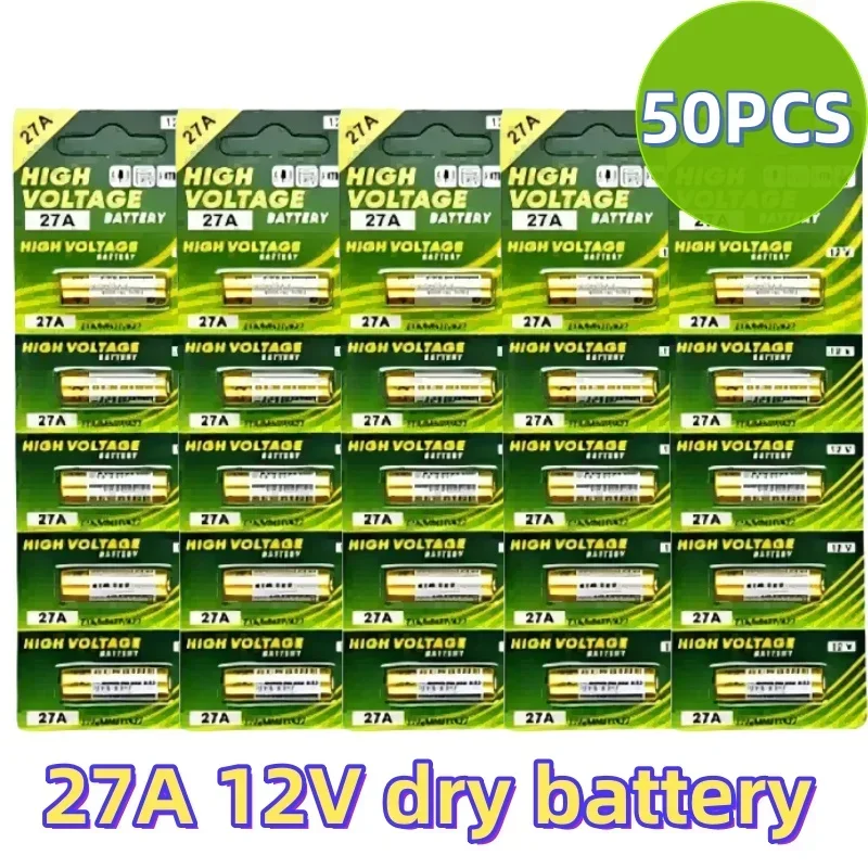 

New50PCS 12V 27A Dry Alkaline Battery A27 Batteries 27AE 27MN A2 L828 K27A for Remote Control Gamepad Flashlight Doorbell Toys