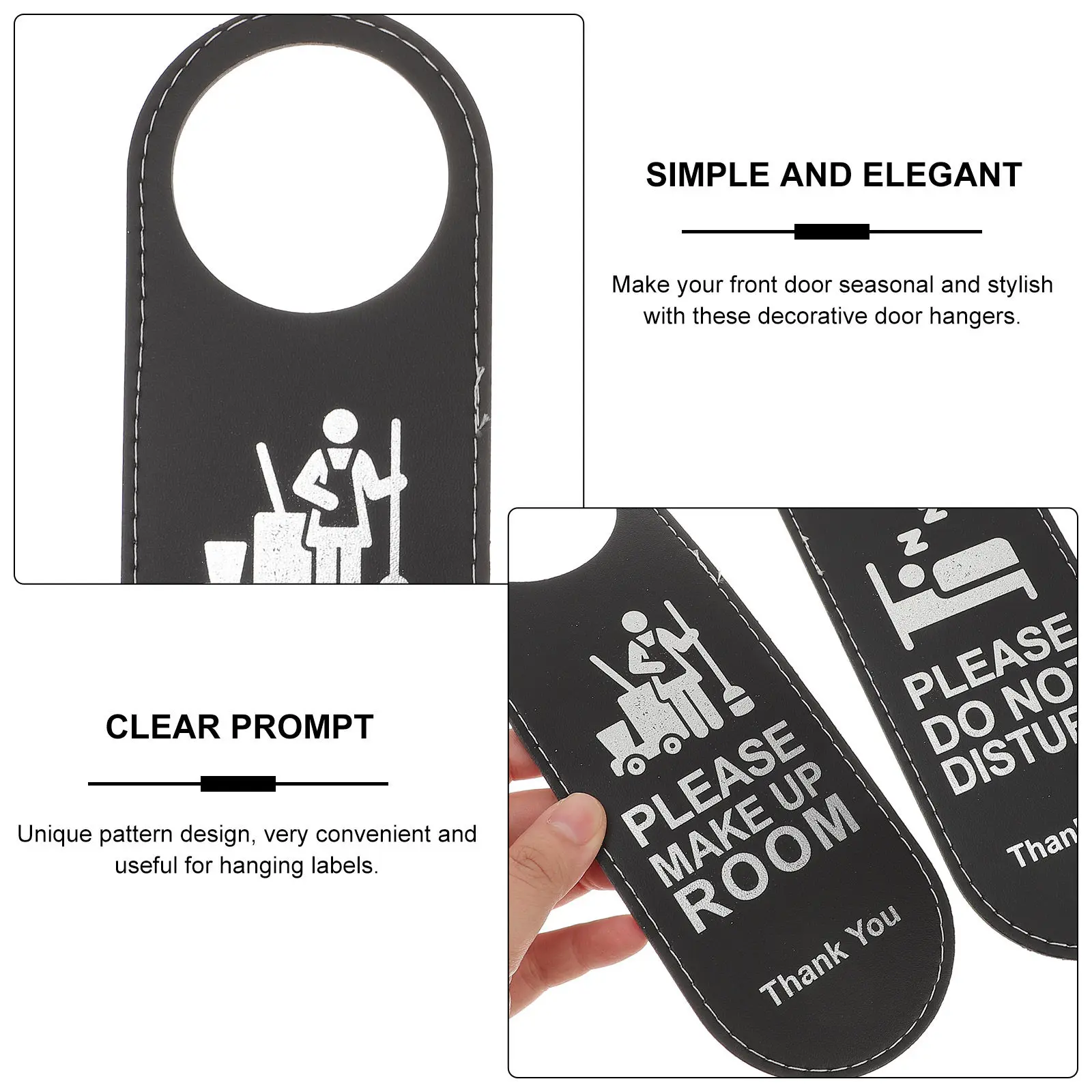 2Pcs Please Make Up Room Sign Do Not Disturb Door Sign Double-Sided Decorative Hanging Label for Hotel Bar Lounge Guest Room