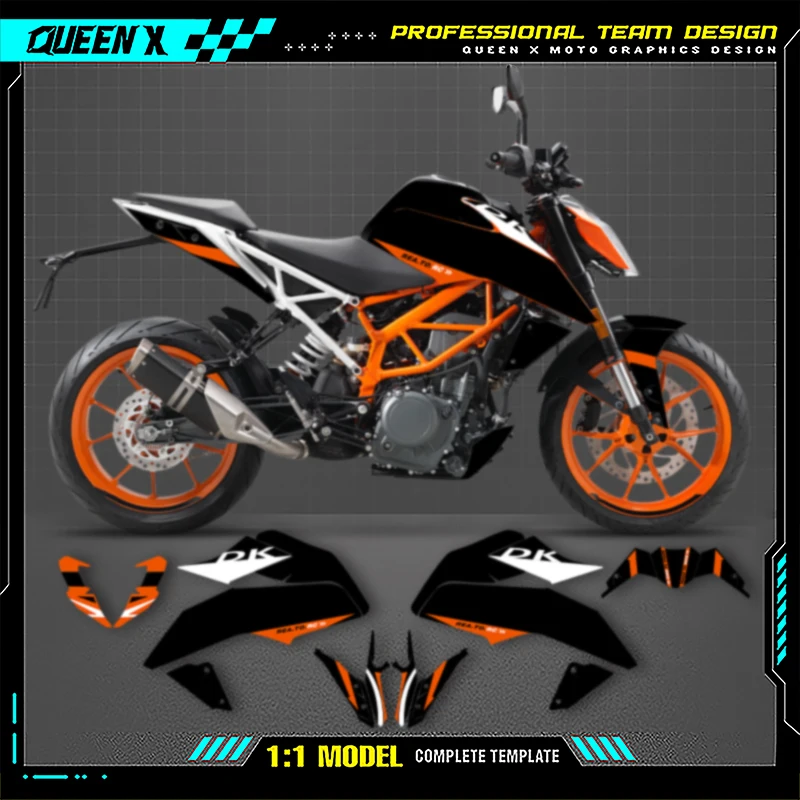 

Queen X MOTOR For KTM DUKE 125 390 2017 2018-2020 Graphics Decals Stickers Kits Motorcycle Accessories Numer Name Custom 001