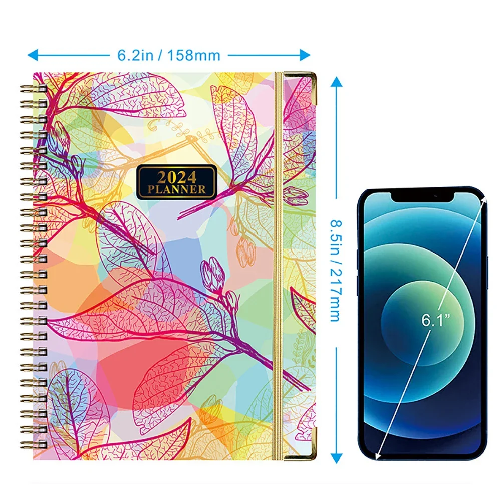 2024 a5 Englisch Planer Spiral Notebook Planer Zeitplan Tagebuch Student Briefpapier Büro Schul material