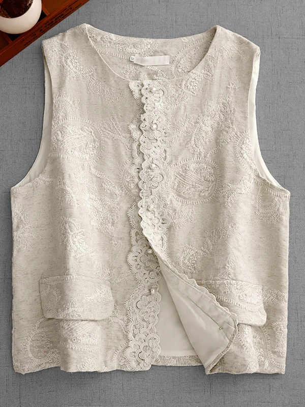 

Новый китайский Sle с вышитой кружевной отделкой в стиле пэчворк, женский тюжет большого размера на одной пуговице, круглый Ne Svel National Sl...