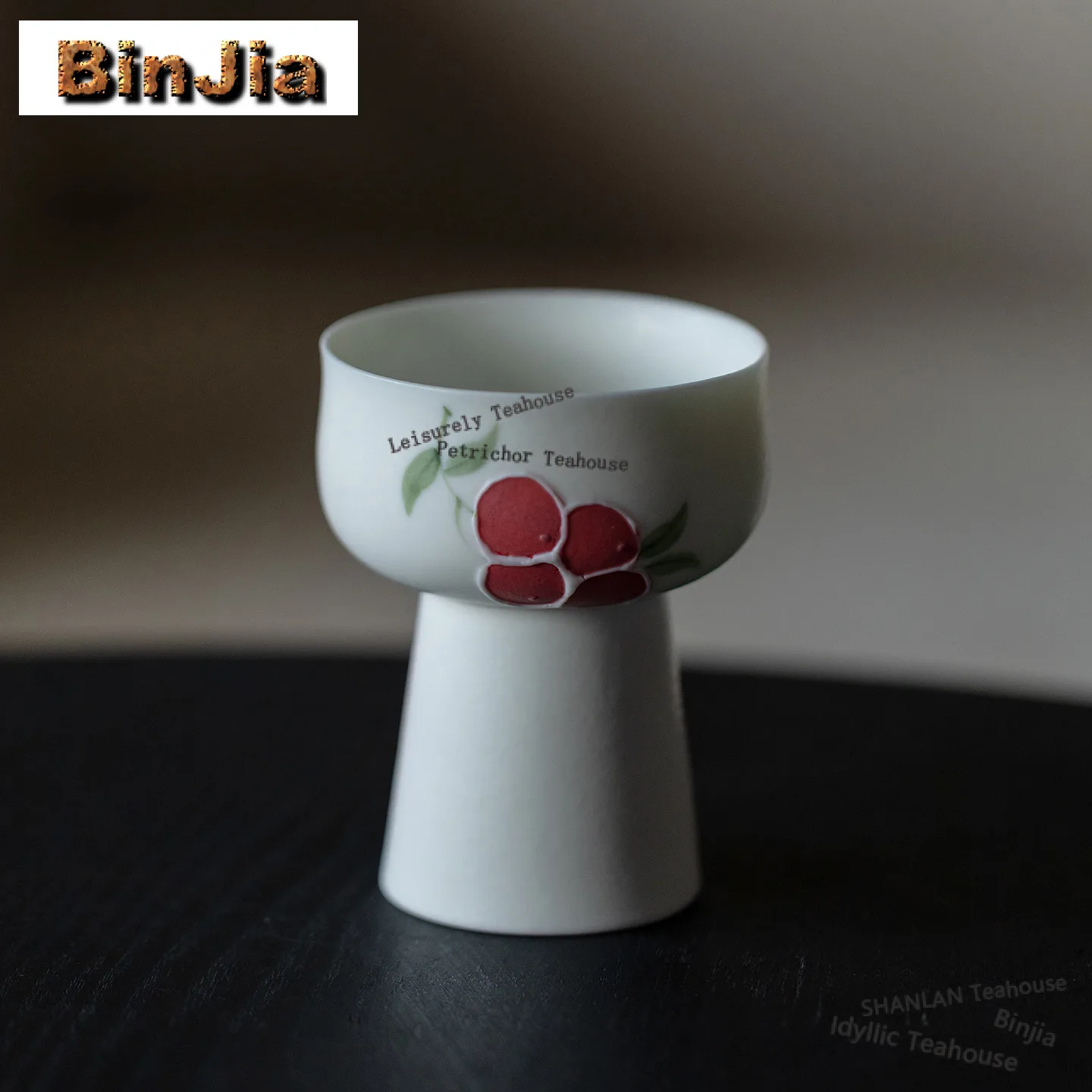 

60 мл ручная роспись красных цветов с фруктами на высоких ножках, ретро чайная чаша, кувшин для воды, чайная дегустация, ароматическая чашка, чашки Jianzhan Master Cups Cha