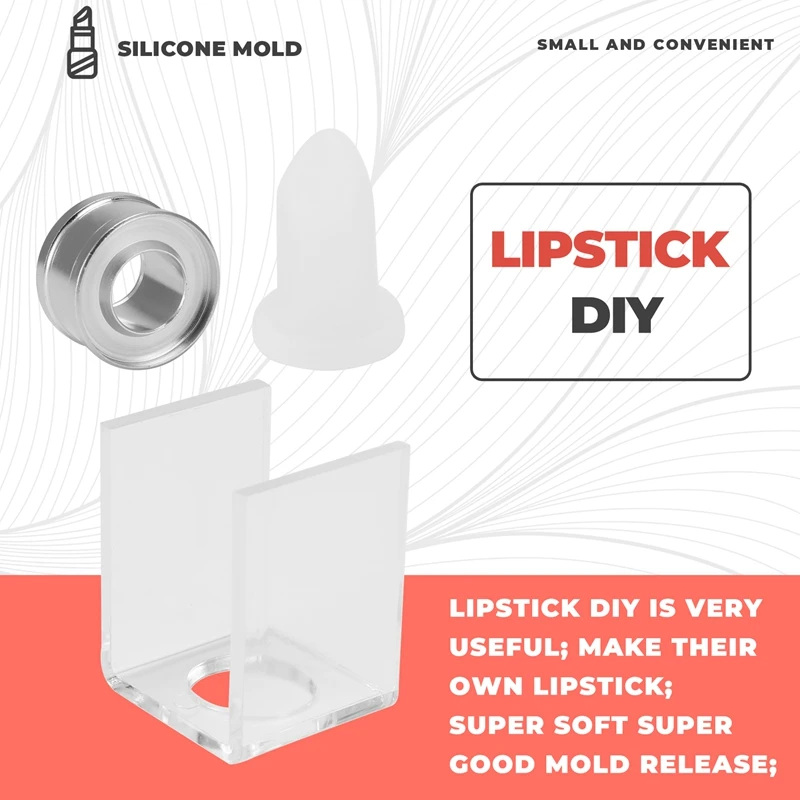 AA46 3 Piece Set DIY 12.1Mm Simple Lipstick Filling Tube Silicone Mold Aluminum Ring Single Hole Bracket Homemade Lipstick Tool