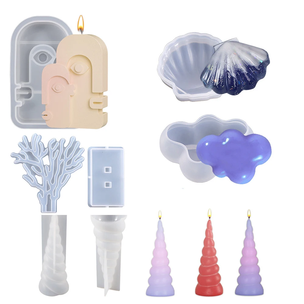 DIY Silicone Mold Stone Skull Unicorn Cloud Cone Coral Home Decor Making Mould for Creative Arts And Crafts