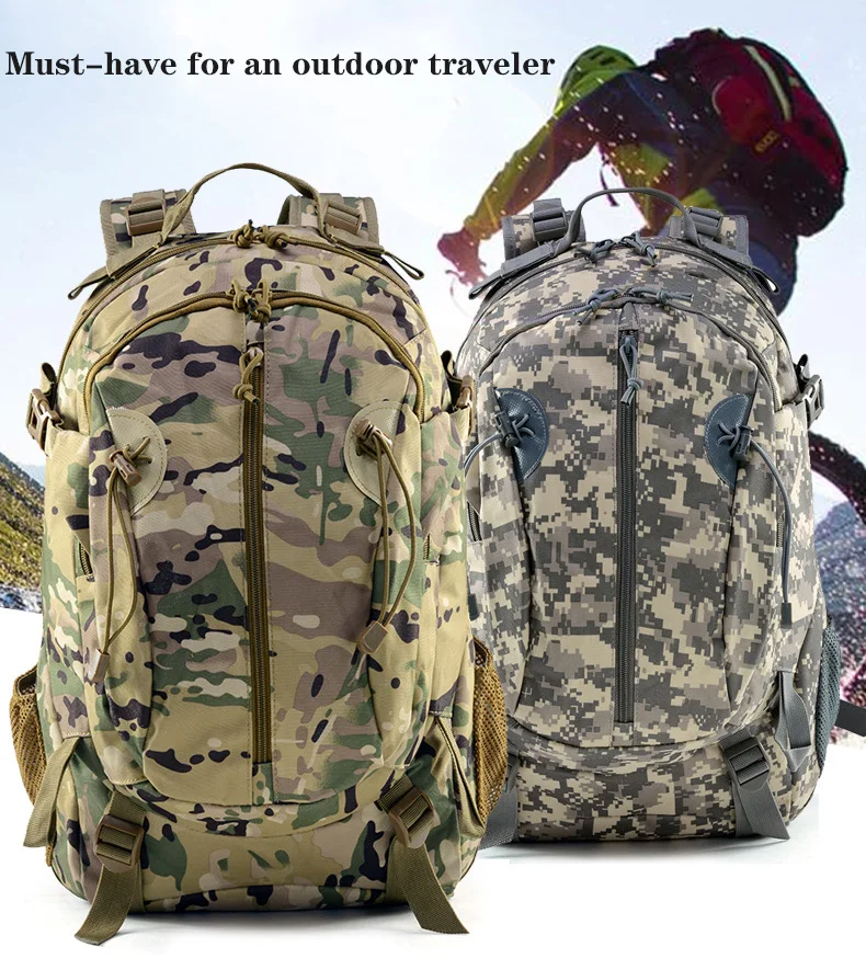 30L Tactical Backpack 900D Waterproof Nylon Travel Backpack For Hike Trek Camouflage Backpack