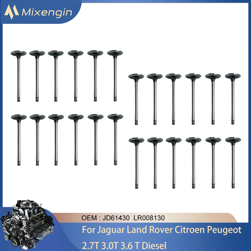 

24PCS Intake Exhaust Valve Kit UHZ DT20C 276DT 306DT 368DT For Jaguar Land Rover Citroen Peugeot 2.7T 3.0T 3.6T Diesel LR008130
