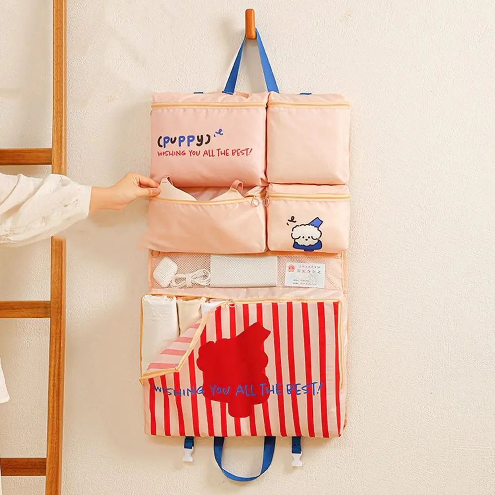 

Hangable 6 In 1 Travel Storage Bag Foldable Large Capacity Luggage Storage Bag Washable Space Saving Clothes Packing Cubes