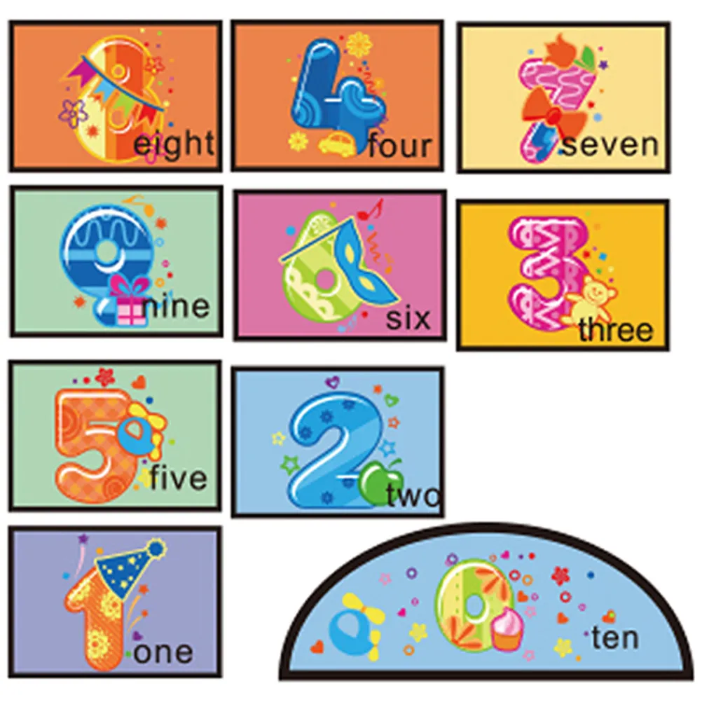 Decor Classroom Peel Removable Sticker by Number Boy Girl Tile Stickers for Children Cartoon Floor Decals