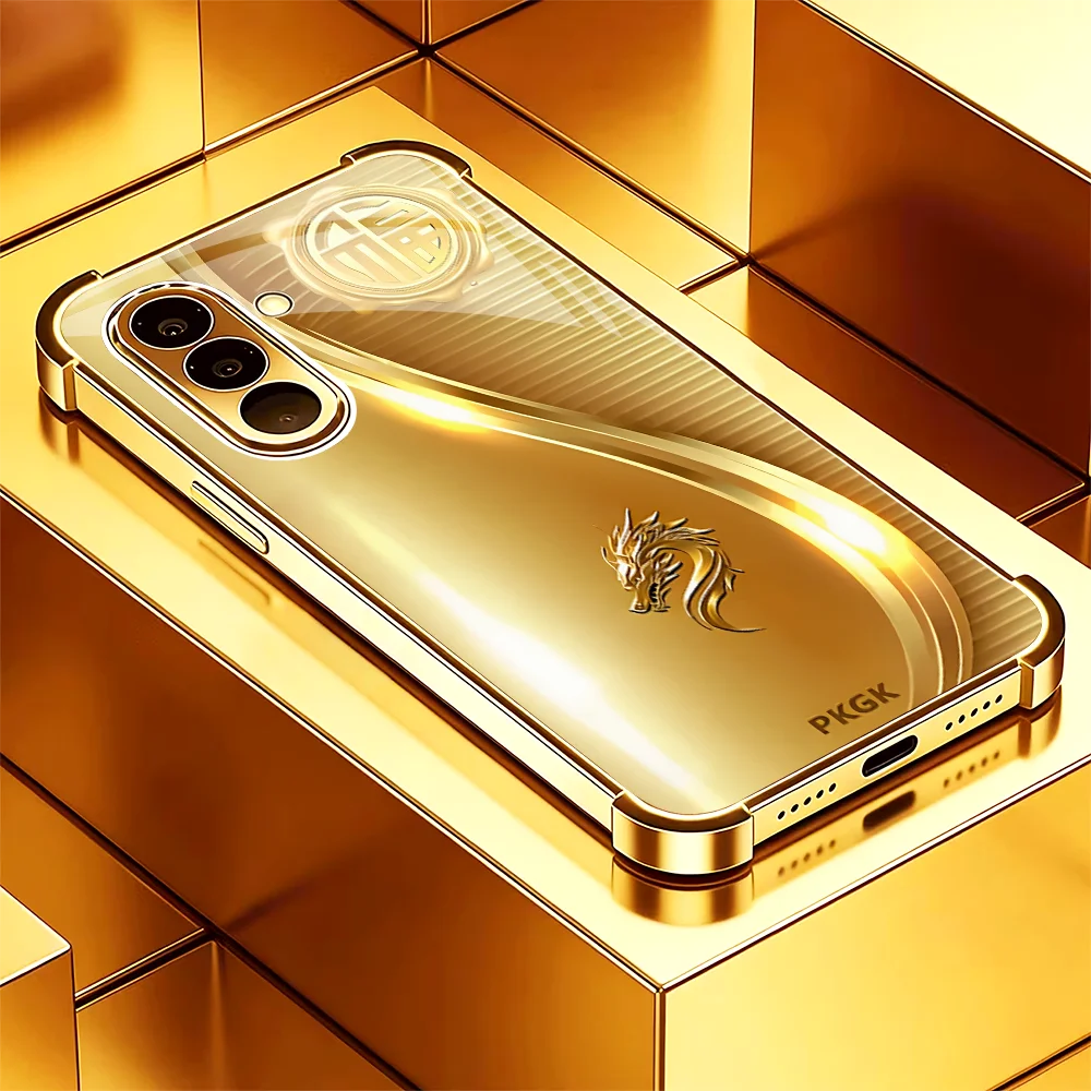 Happiness logo dragon Phone case s26 ultra Glass phone case for Samsung Galaxy s26/s25/s24/s23/s22/A56 A16 A34 A55 Ultra FE Plus