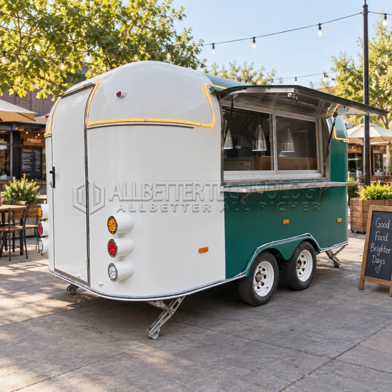 Allbetter Custom Size Mobile Food Trailer Fully Equipped Concession Kitchen Coffee Truck for Pizza Burger Ice Cream Street Sale
