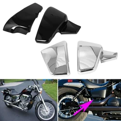 2X Motorcycle ABS Plastic Black Battery Side Cover For Honda VT 600 Shadow VLX Deluxe Steed 400 600 400VLS VLX 600 1999-2008