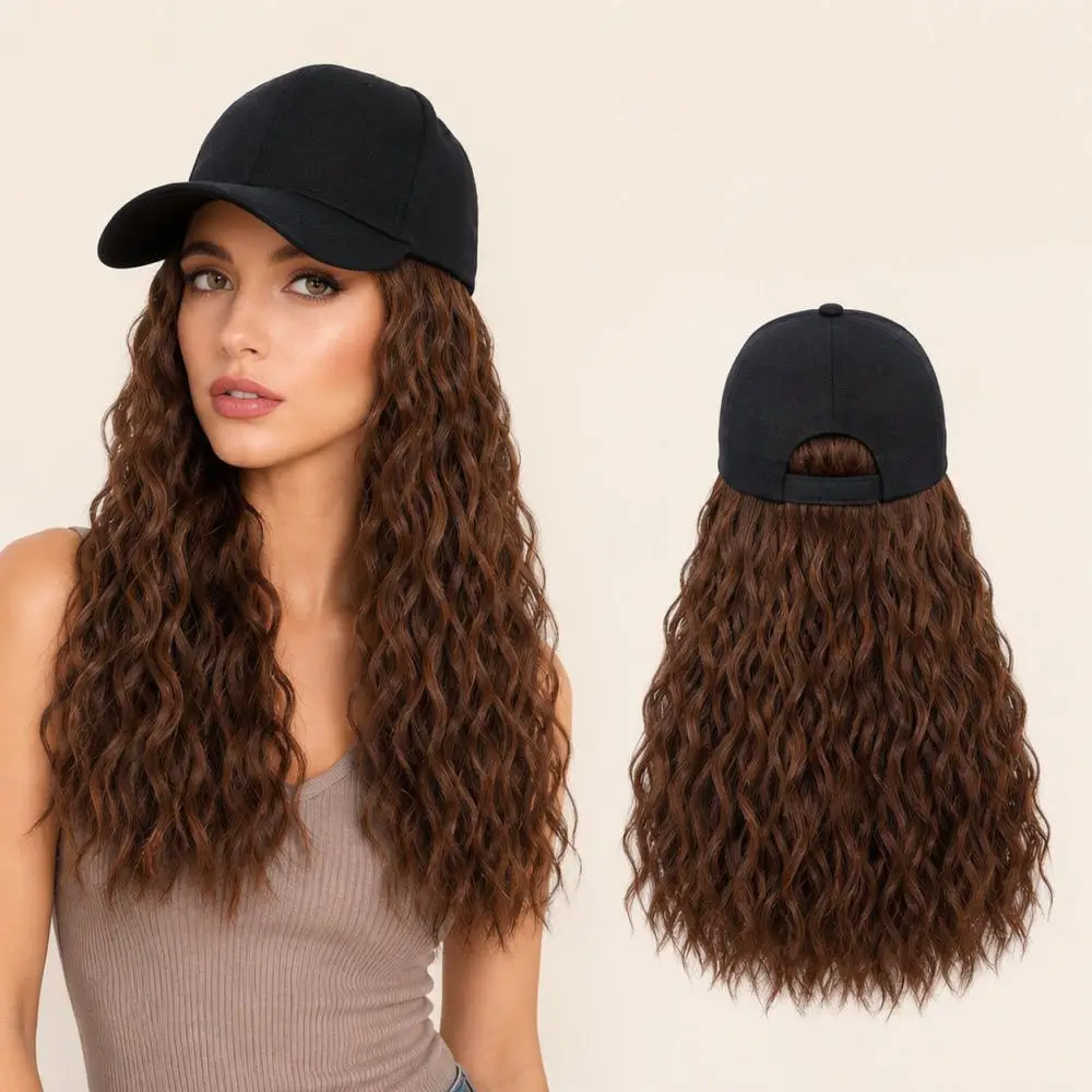 Short Curly Synthetic Hair Wig Baseball Cap For Ruoyun Women Natural Looking Hair Extension Fashion Accessory Piece