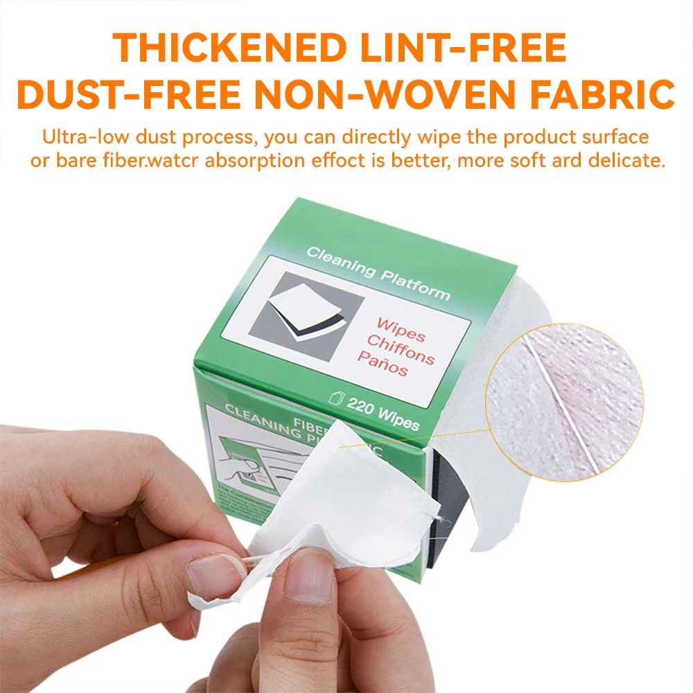 FCST FOCP Fiber Optic Cleaning Wipes Antistatic Dust free Paper Fiber Lint-Free Wipes Optical Fiber Clean Paper Tools FTTH