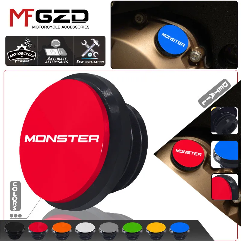 

monster Motorcycle Accessories CNC Engine Oil Cap Fuel Filler Cap Protection For Monster 696 796 797 821 1100 1200 1200S