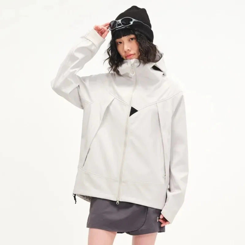 

Men Women Softshell Jacket Windproof Water-Resistant Single Layer Warm Hiking Coat Outdoor Trekking Climbing Jacket