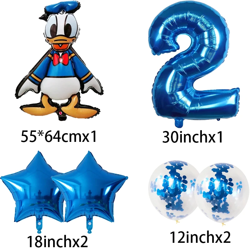 Disney Cartoon Donald Duck Helium Balloons 30 Inch Number Balloons Birthday Baby Shower Kids Birthday Party Supplies