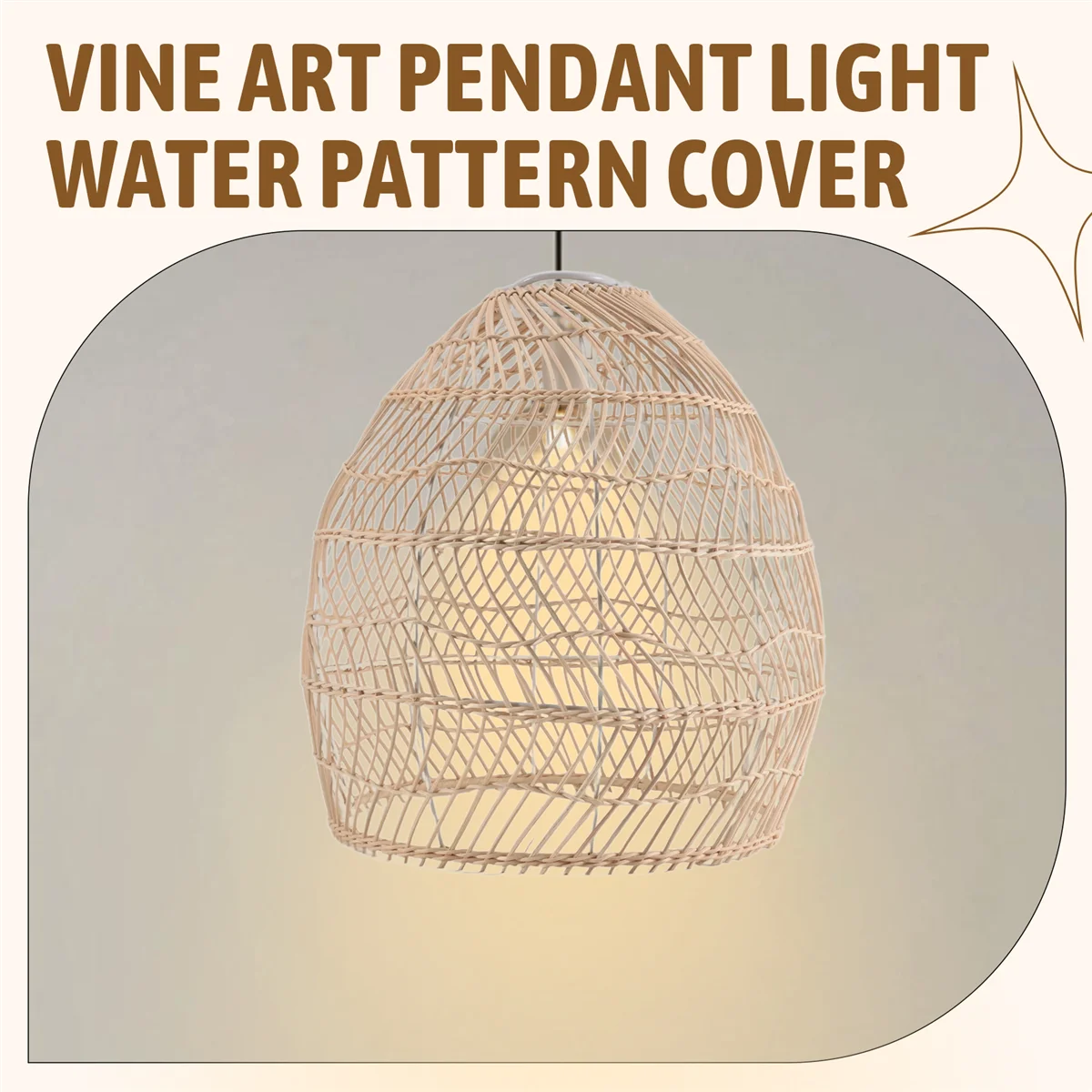 

H-W Rattan Lamp Pendant Light Vintage Hanging Lamp Shades E27 Living Room Dining Room Home Decor Cafe Restaurant Hanglamp