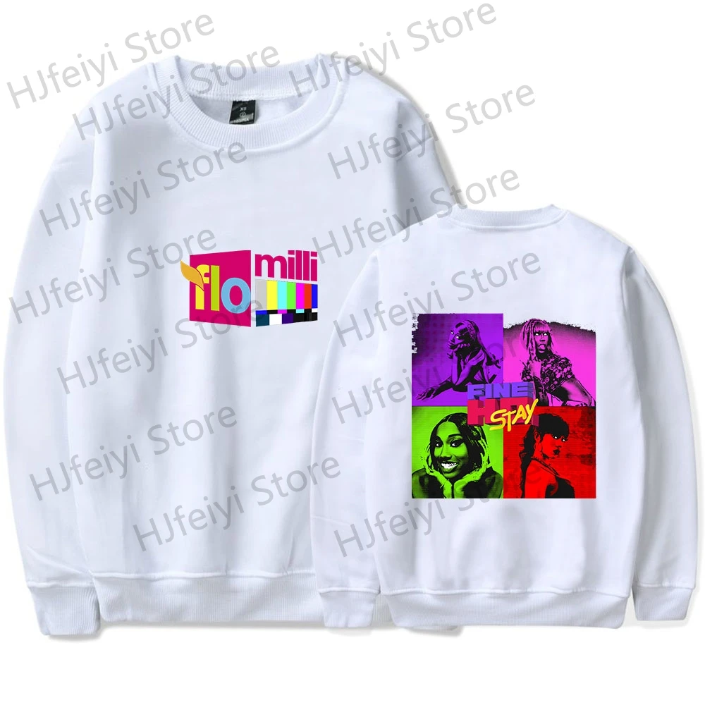 Flo Milli FINE HO STAY Long Sleeve Crewneck Sweatshirt Merch Winter For Women/Men Unisex O-neck Streetwear Hooded