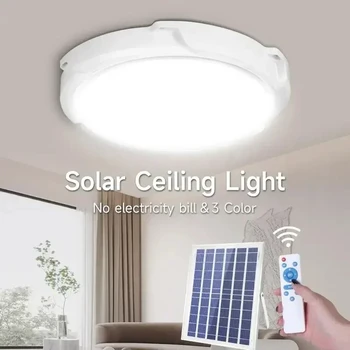Hot 60/500W LED Lampada da soffitto solare Lampada a sospensione per interni ed esterni Lampada a energia solare con linea di luce del corridoio per la decorazione del giardino