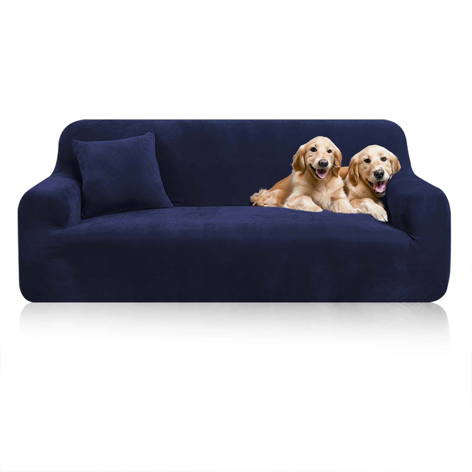Stretch Fluwelen Bankhoezen voor 1/2/3/4 Bankhoezen Bankhoezen Meubelbeschermer Zacht met antislip elastische bodem